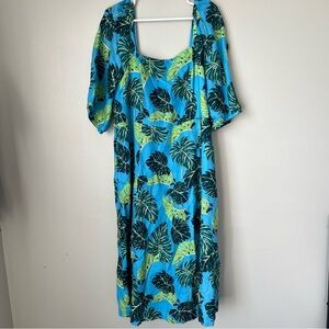 Draper James Women’s Blue Linen Maxi Dress Size 18